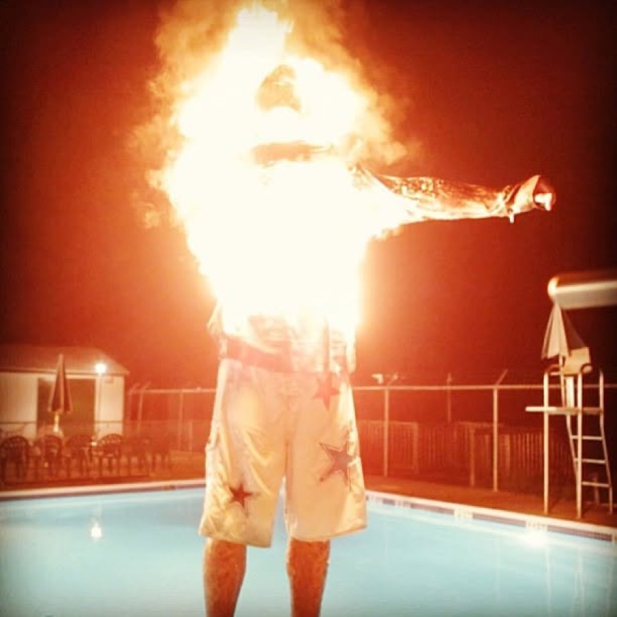 Daniel performing on fire